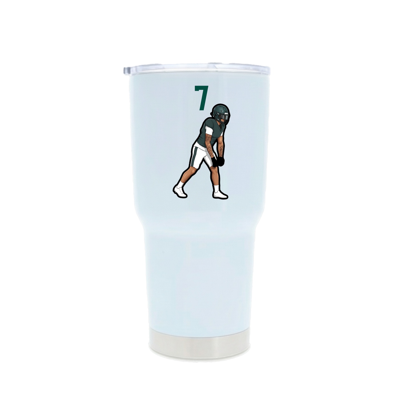 30oz Stainless Steel Tumbler — Number Top in White