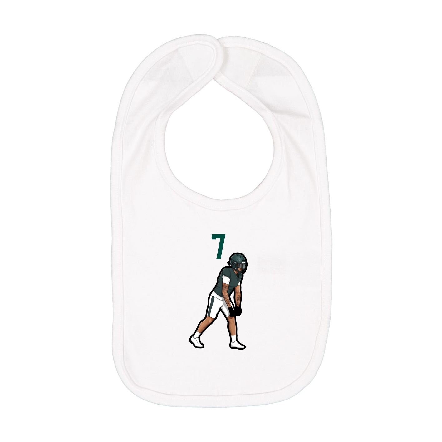 Infant Bib — Number Top in White