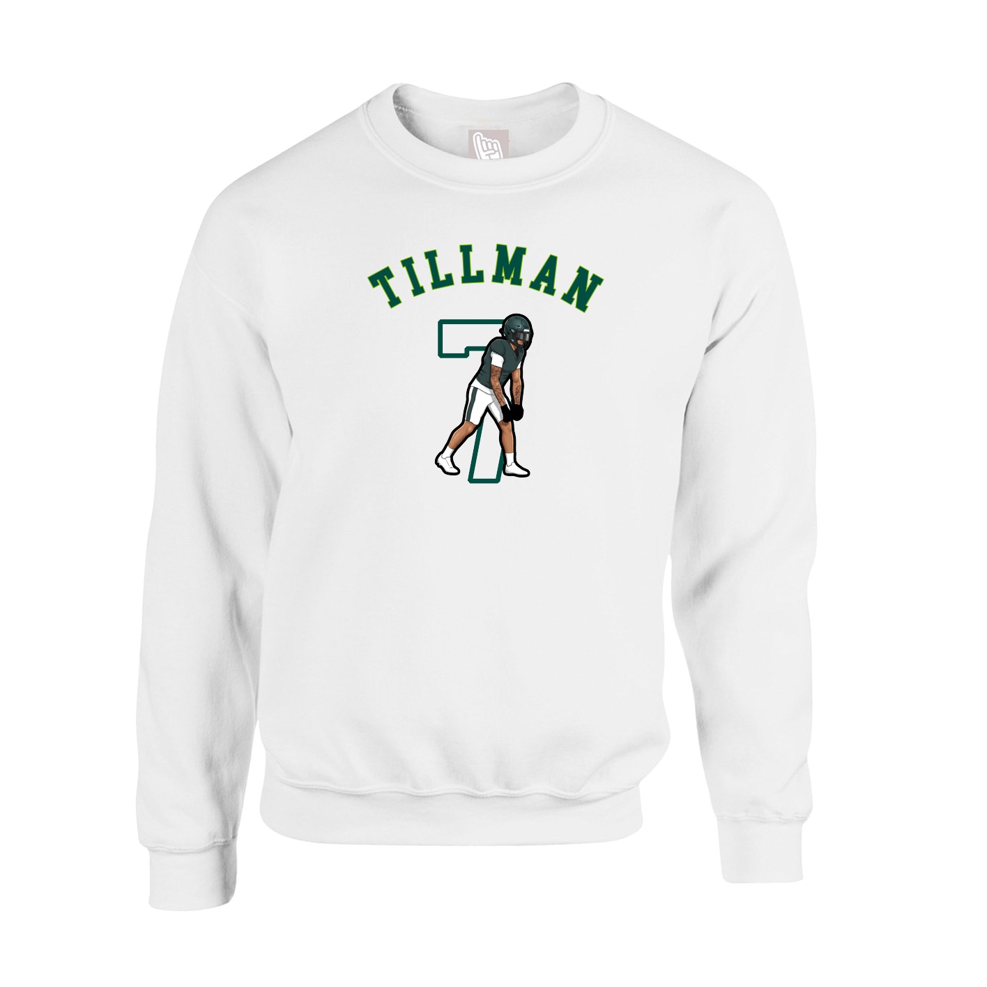 Fleece Crew — Shirsey Arch in White