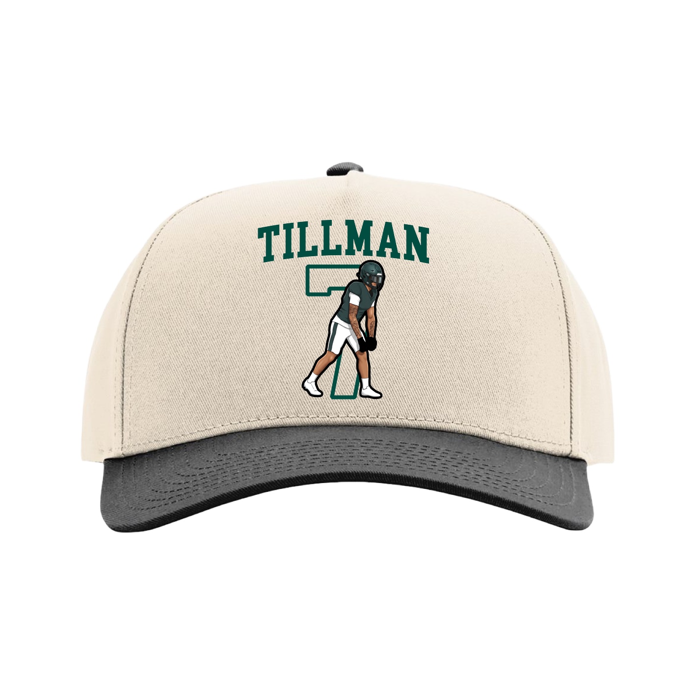 Full Fabric Five-Panel Champ Cap — Shirsey in Cream/Black