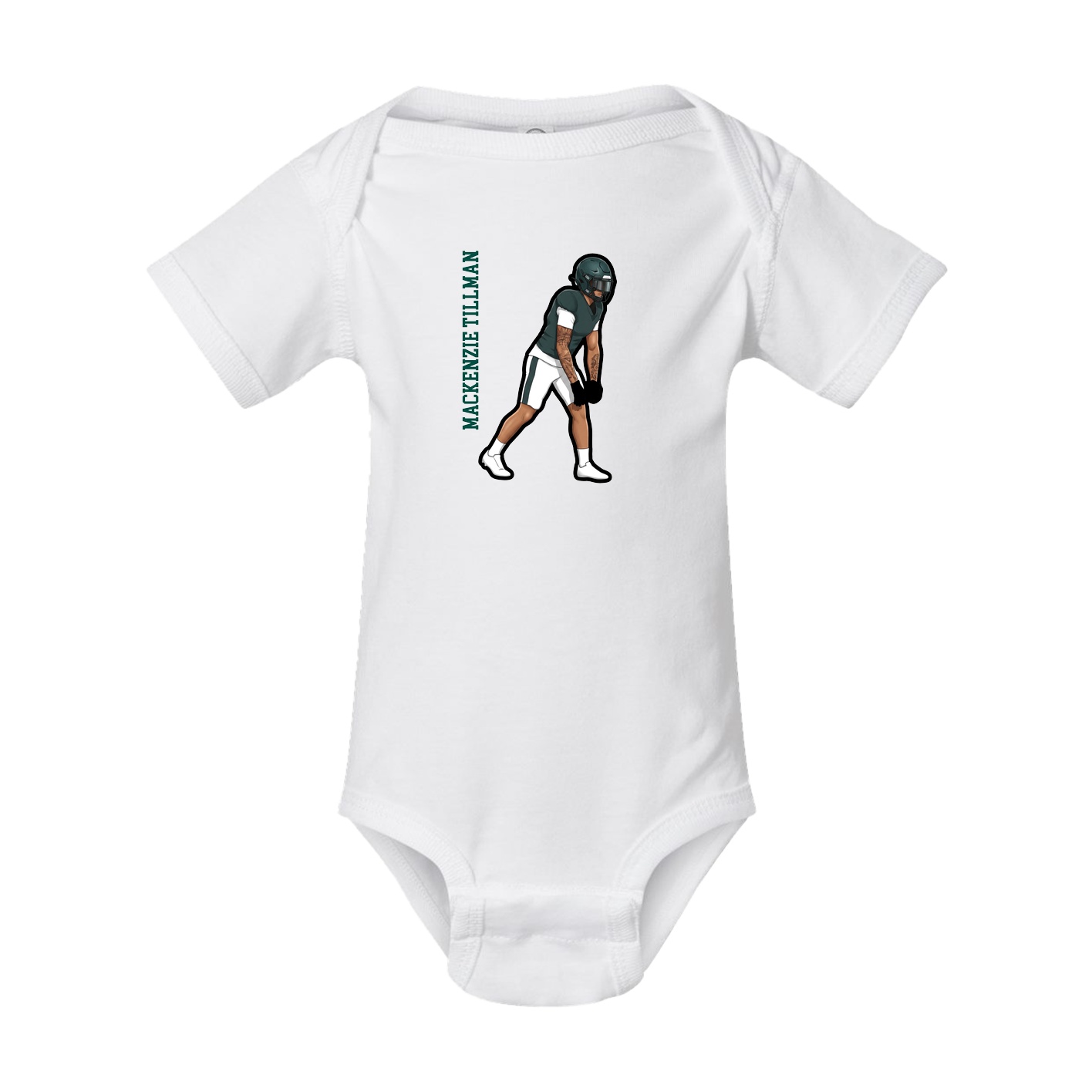 Baby Onesie — Name Vertical in White