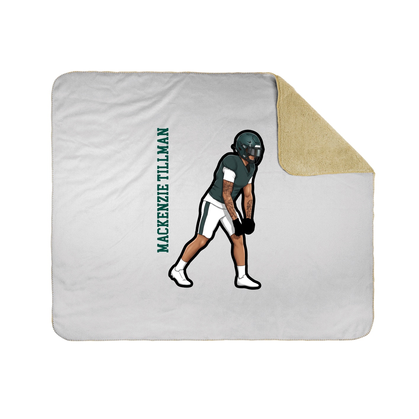 Throw Blanket — Name Vertical in White