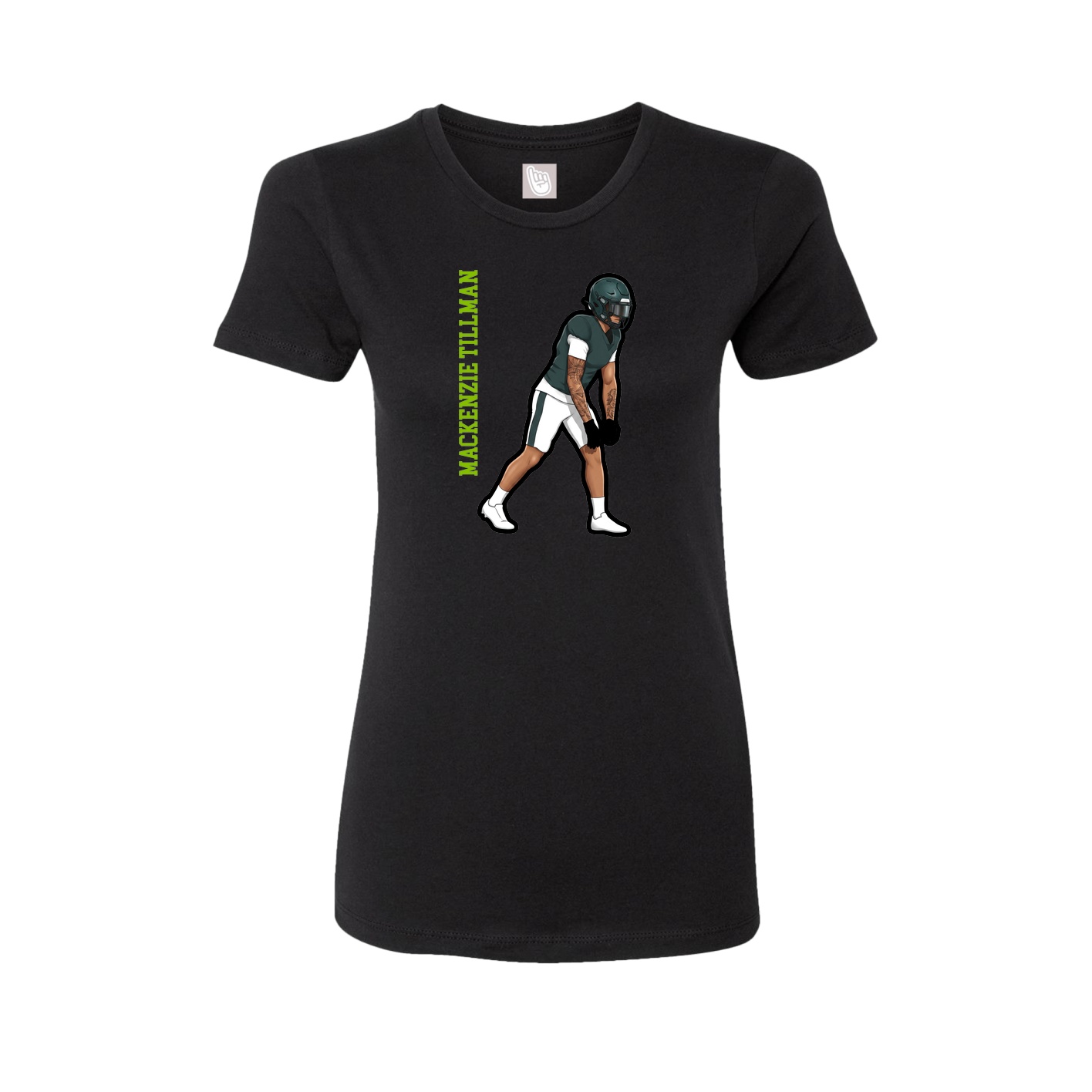 Womens Tee — Name Vertical in Black