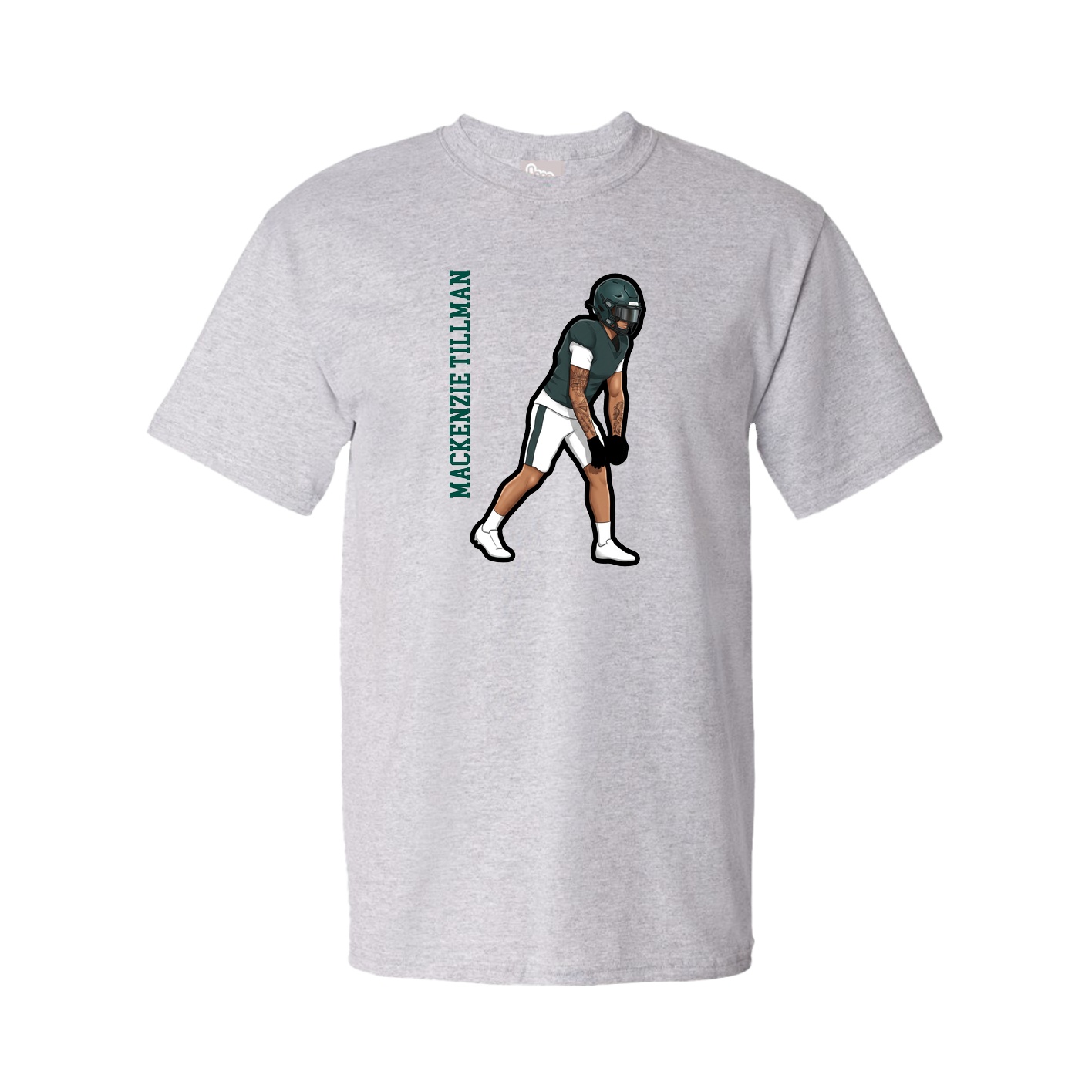 Youth Tee — Name Vertical in Grey