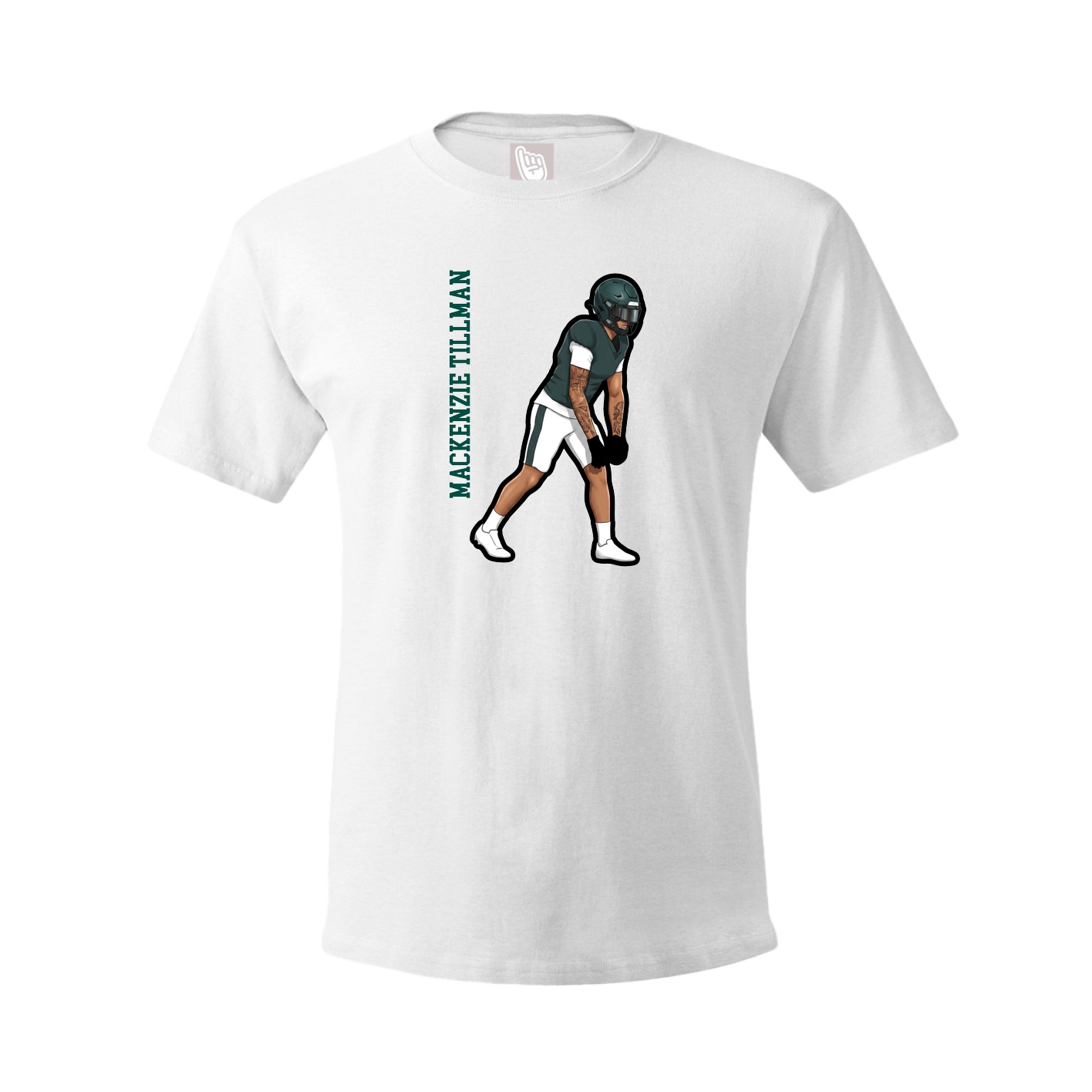 Youth Tee — Name Vertical in White