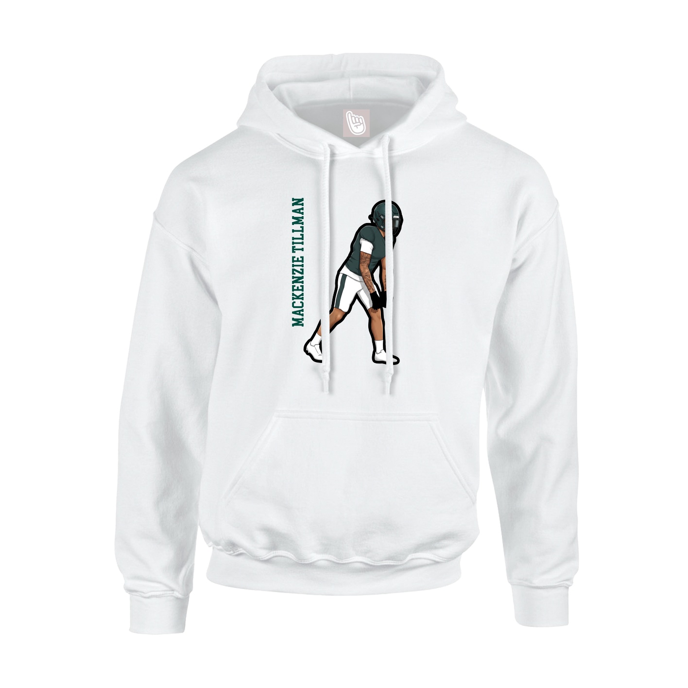 Hoodie — Name Vertical in White
