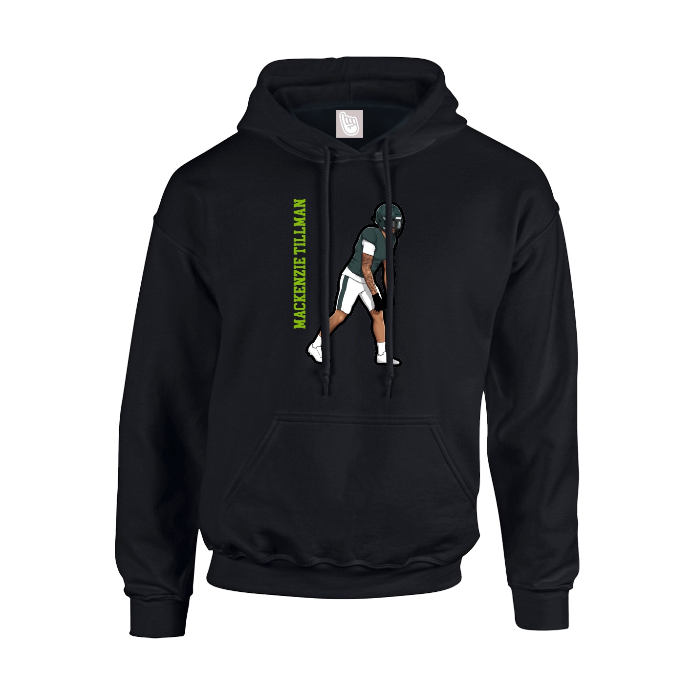 Youth Hoodie — Name Vertical in Black