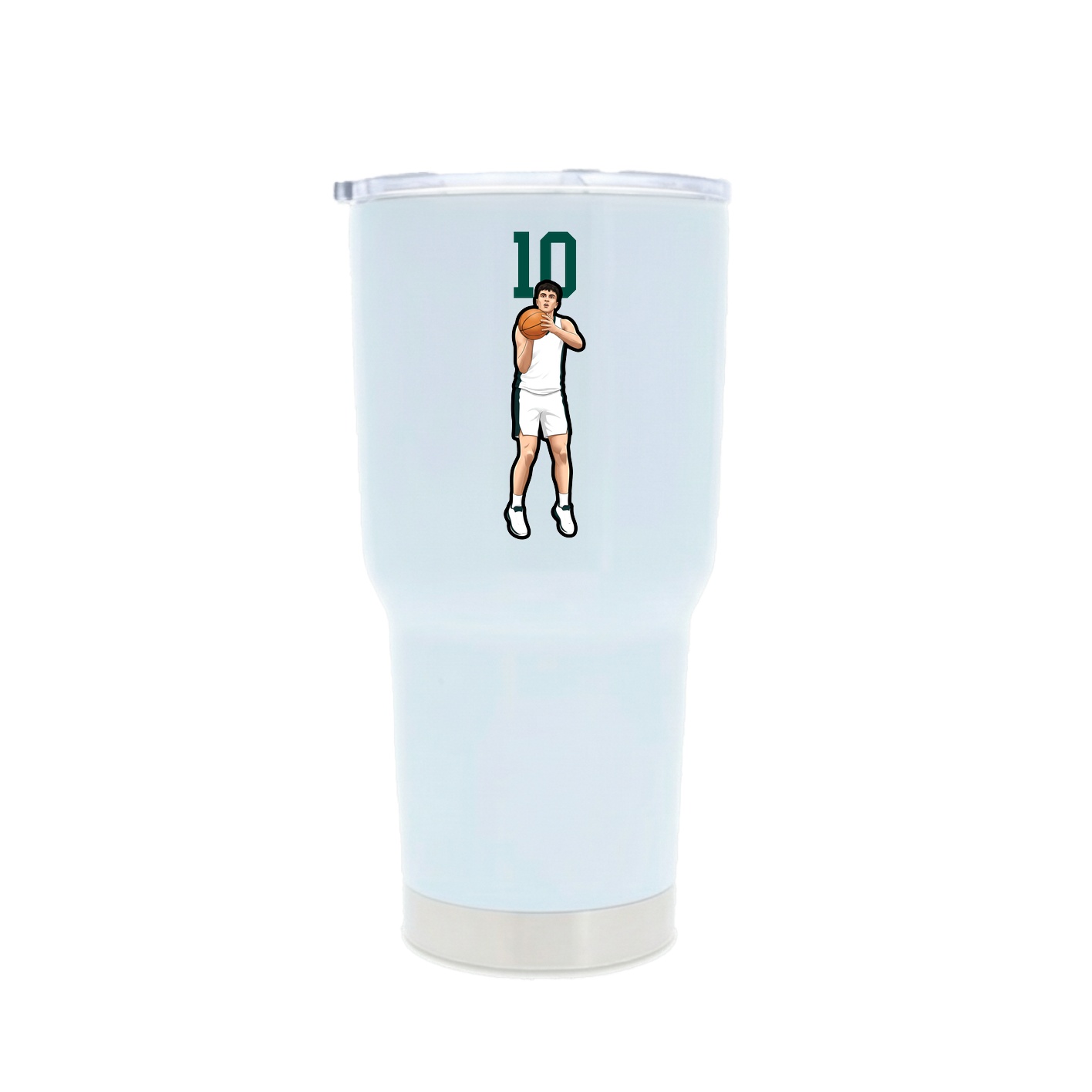 30oz Stainless Steel Tumbler — Number Top in White