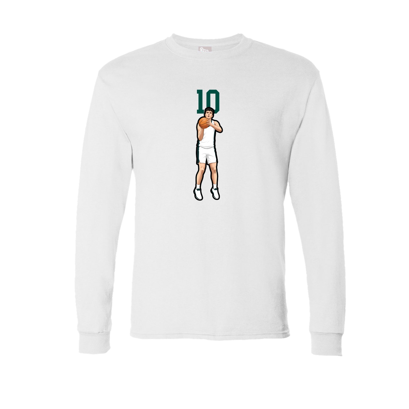 Long Sleeve Tee — Number Top in White