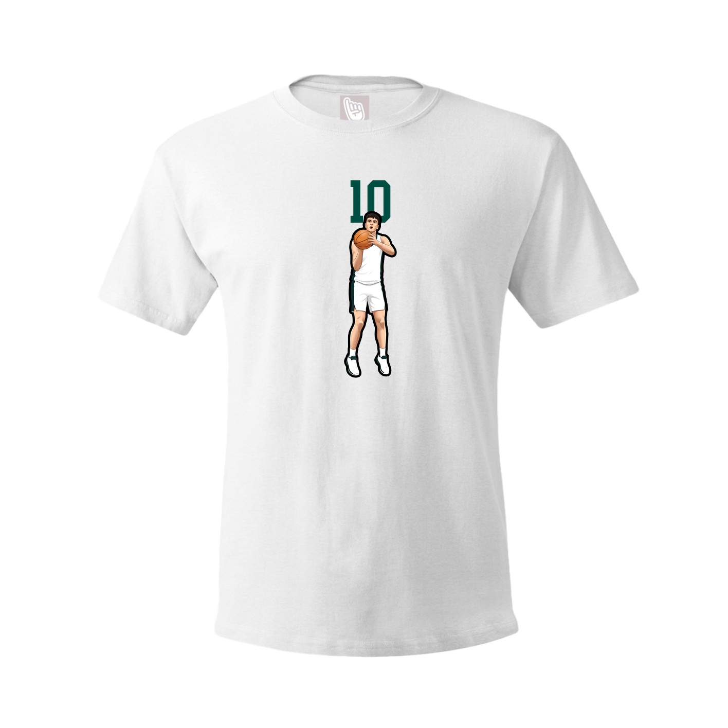 Youth Tee — Number Top in White