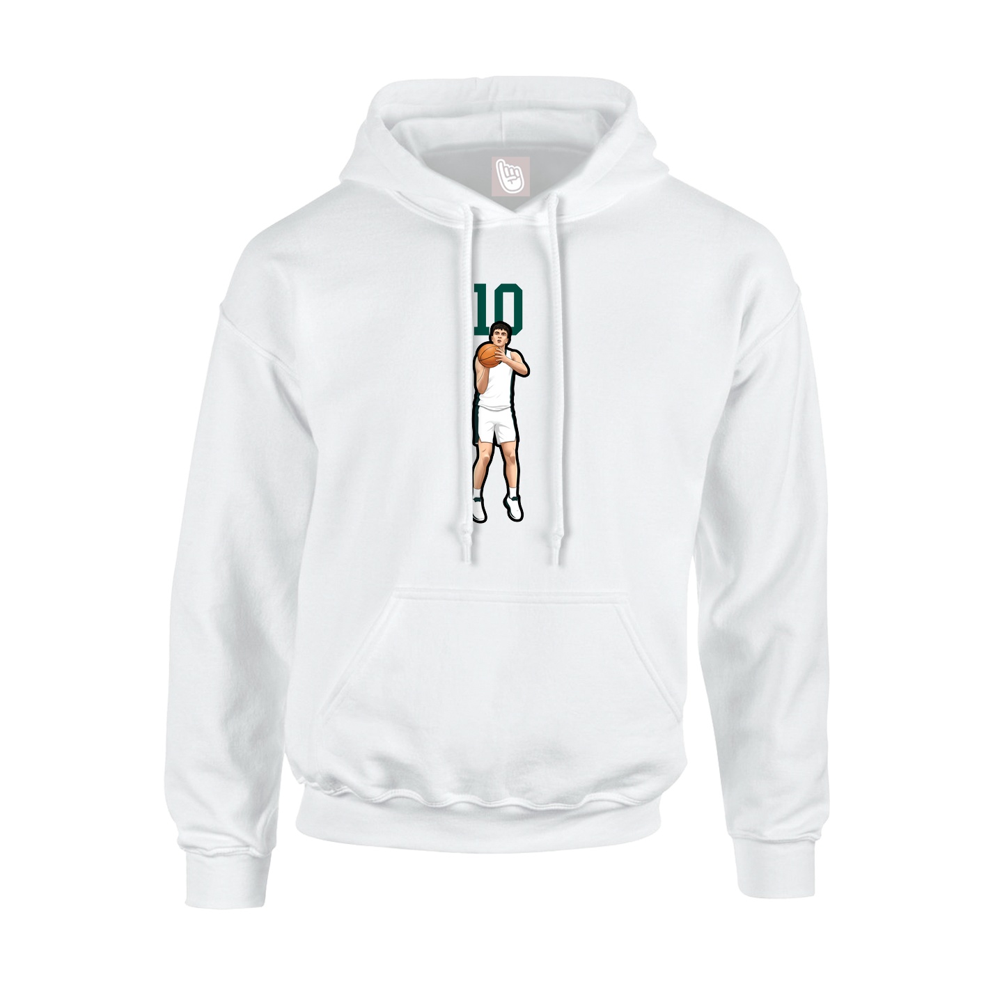 Hoodie — Number Top in White
