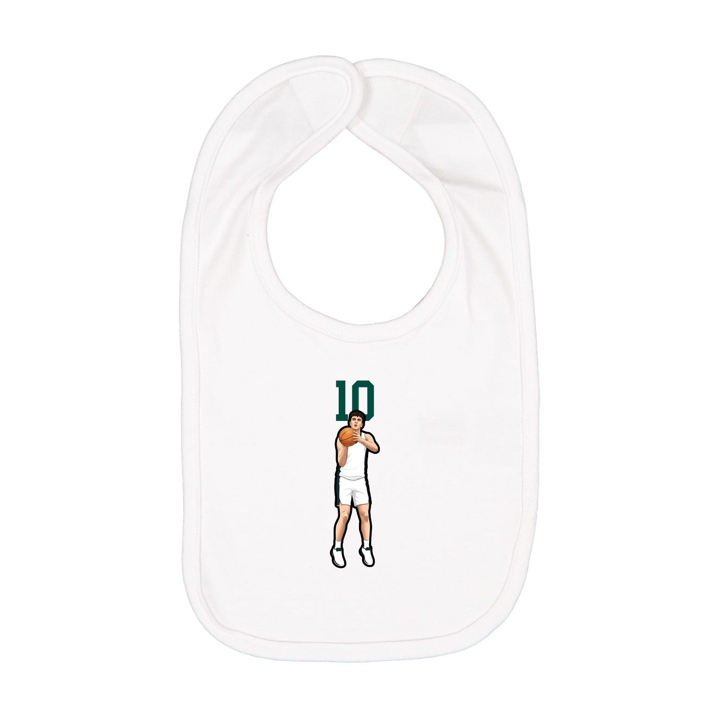 Infant Bib — Number Top in White