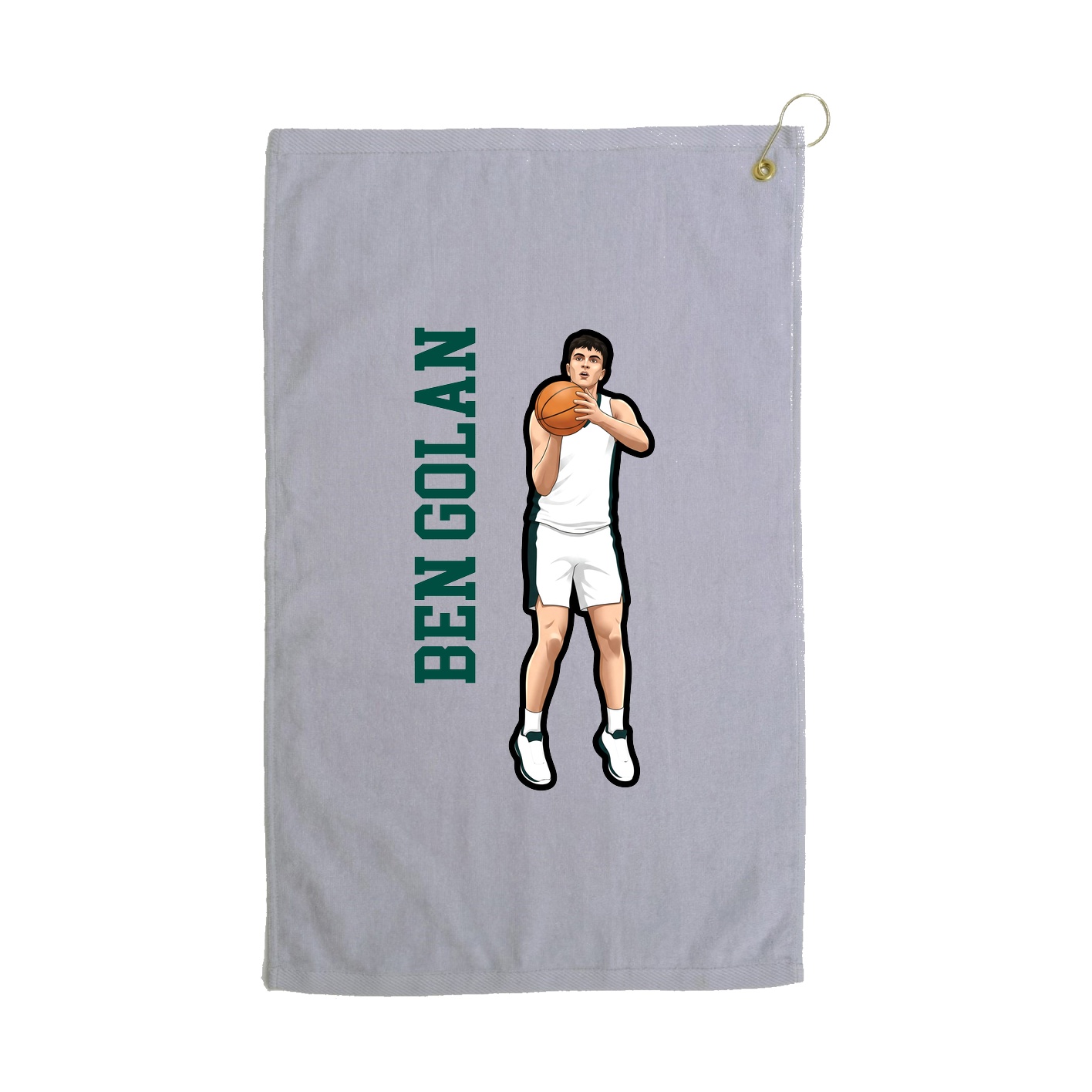 Golf Towel — Name Vertical in Grey