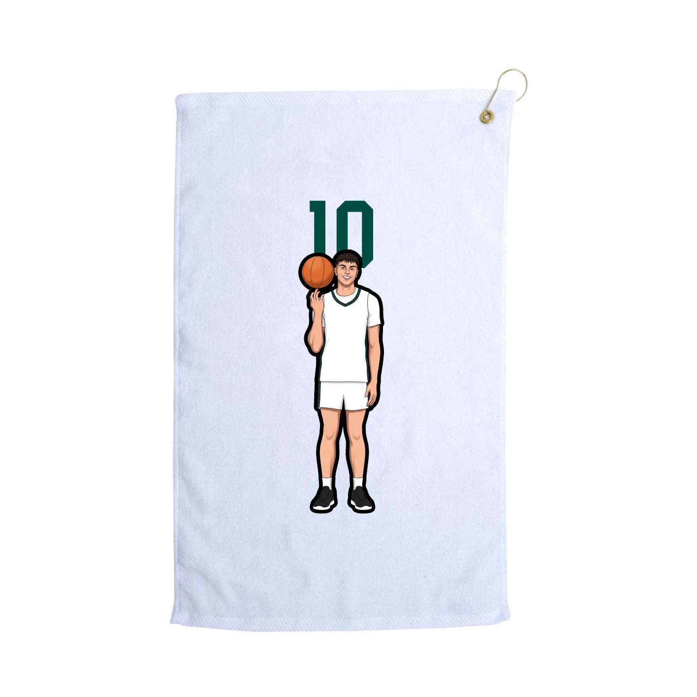 Golf Towel — Number Top in White