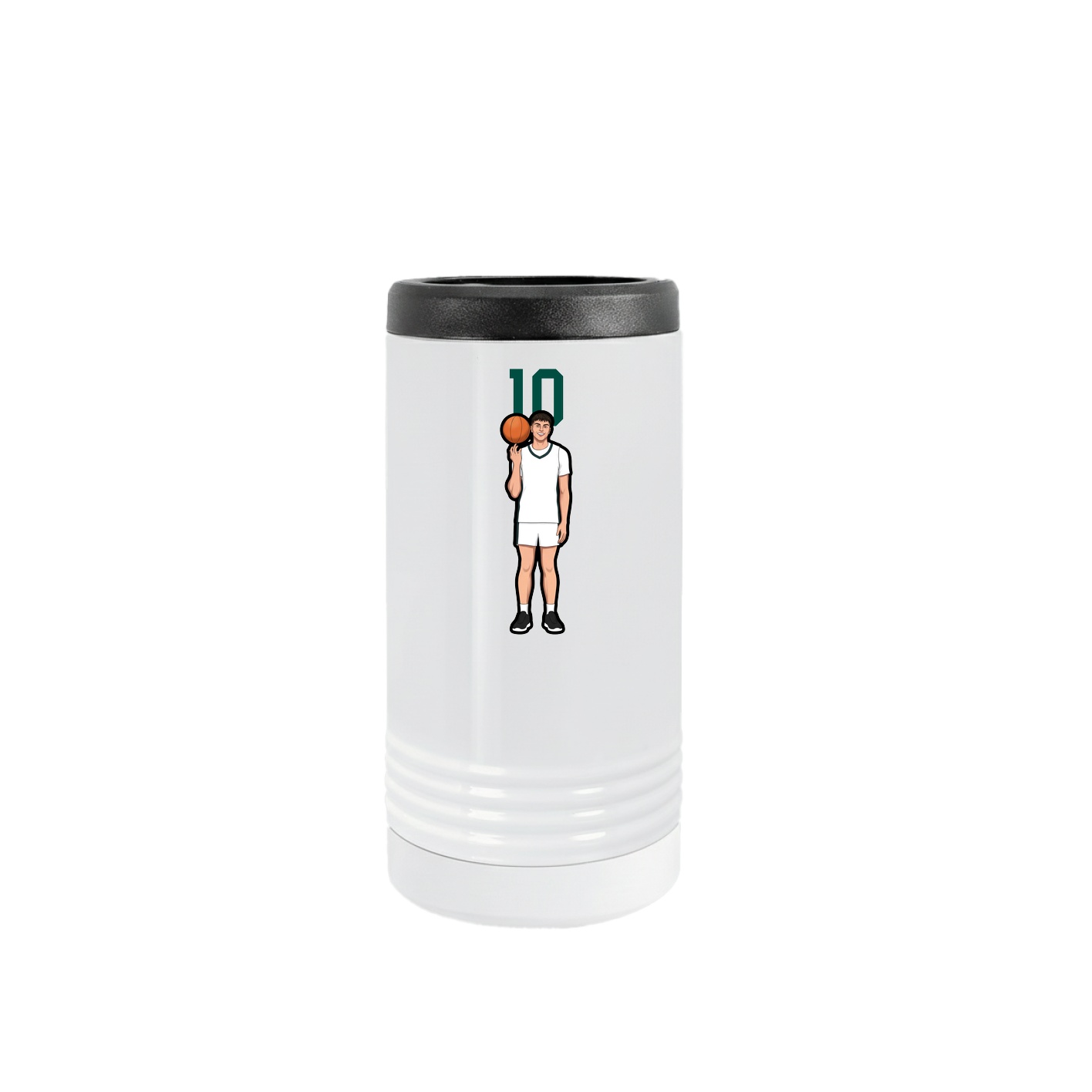 Slim Beverage Holder — Number Top in White