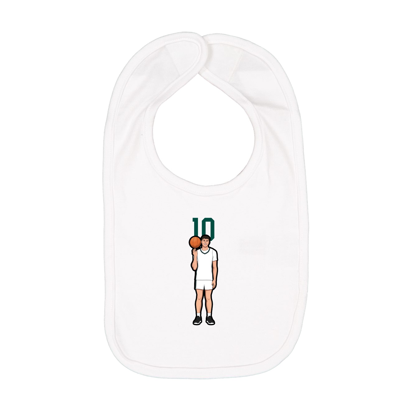 Infant Bib — Number Top in White