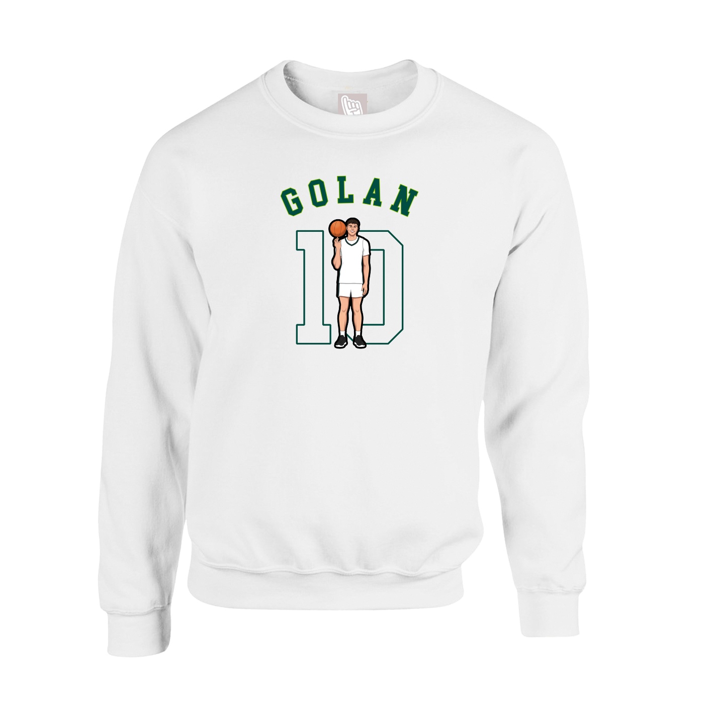 Fleece Crew — Shirsey Arch in White