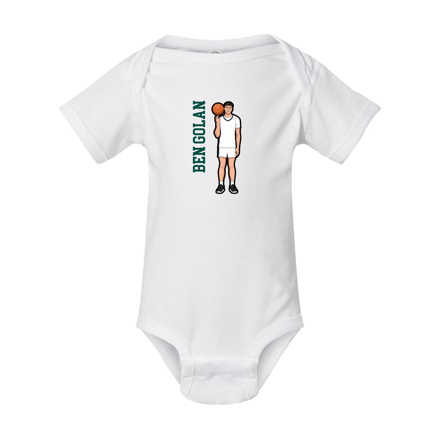 Baby Onesie — Name Vertical in White