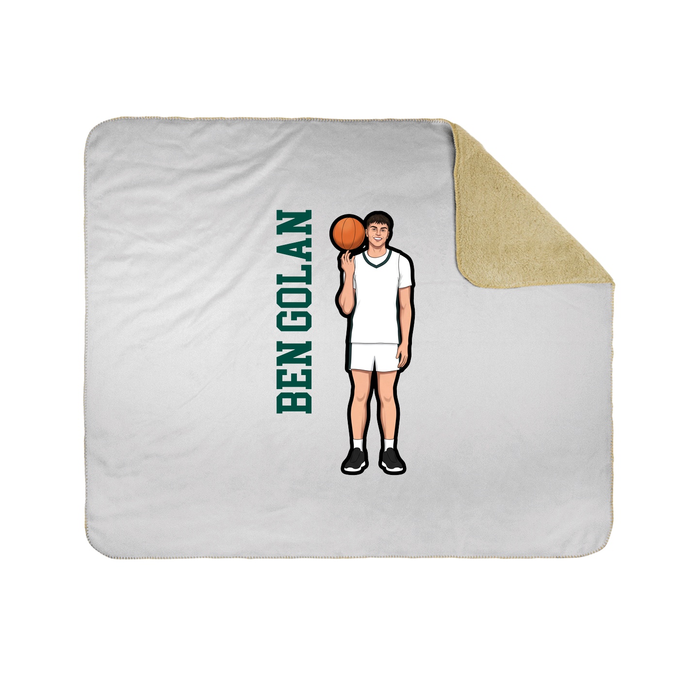 Throw Blanket — Name Vertical in White