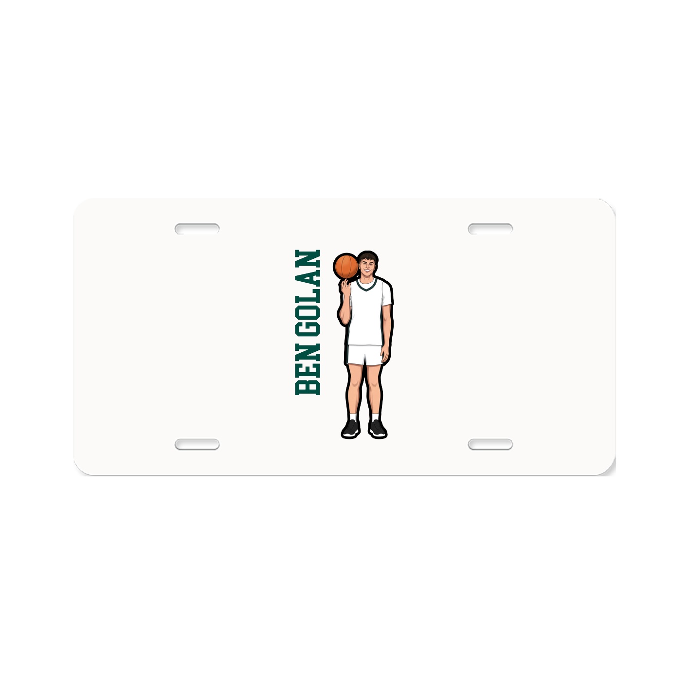 License Plate — Name Vertical in Classic