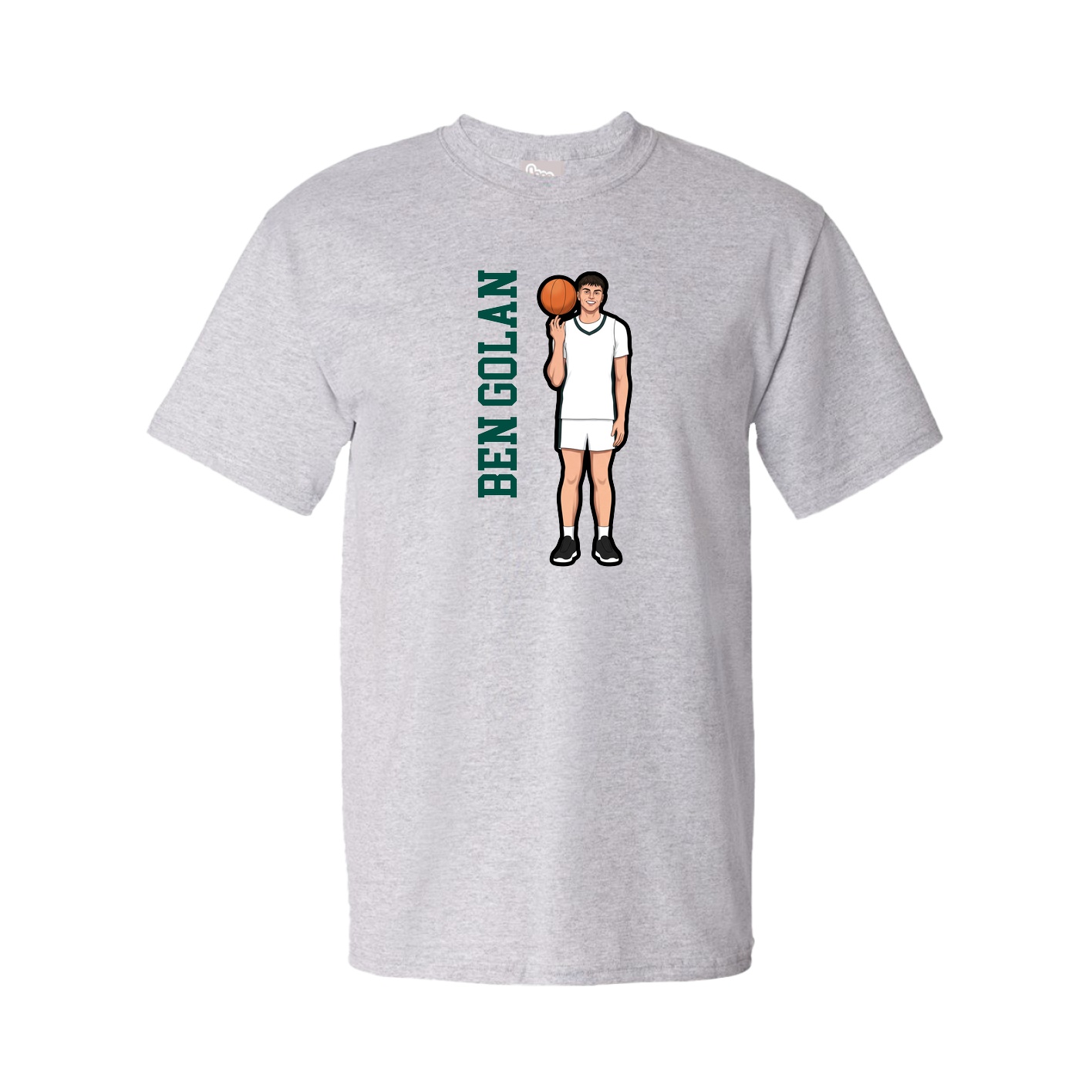 Youth Tee — Name Vertical in Grey