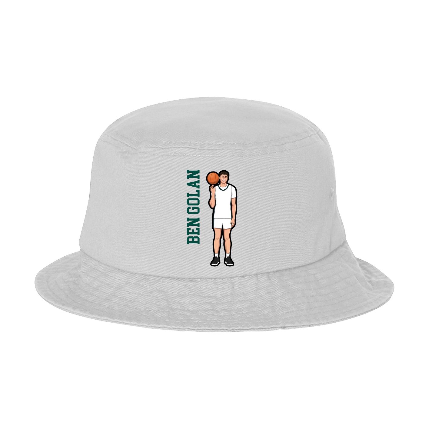 Bucket Cap — Name Vertical in White