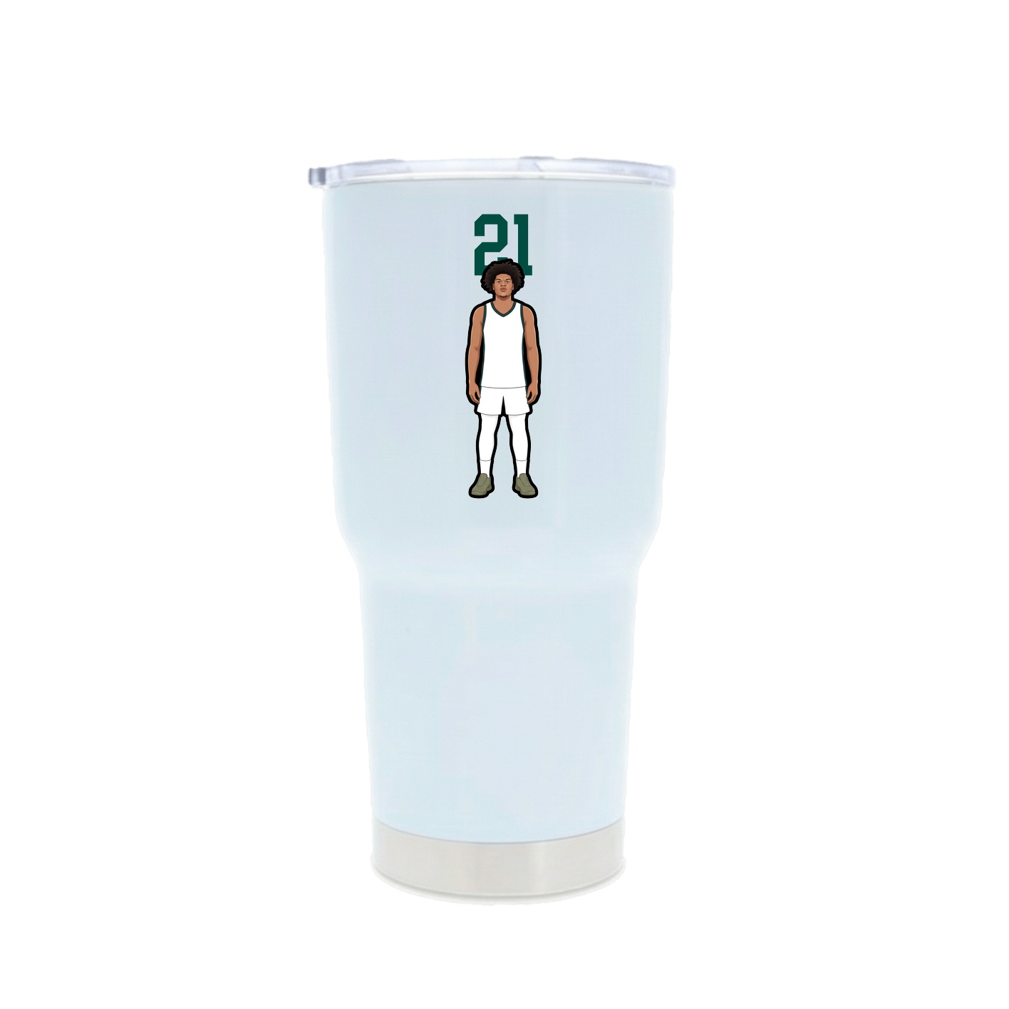 30oz Stainless Steel Tumbler — Number Top in White