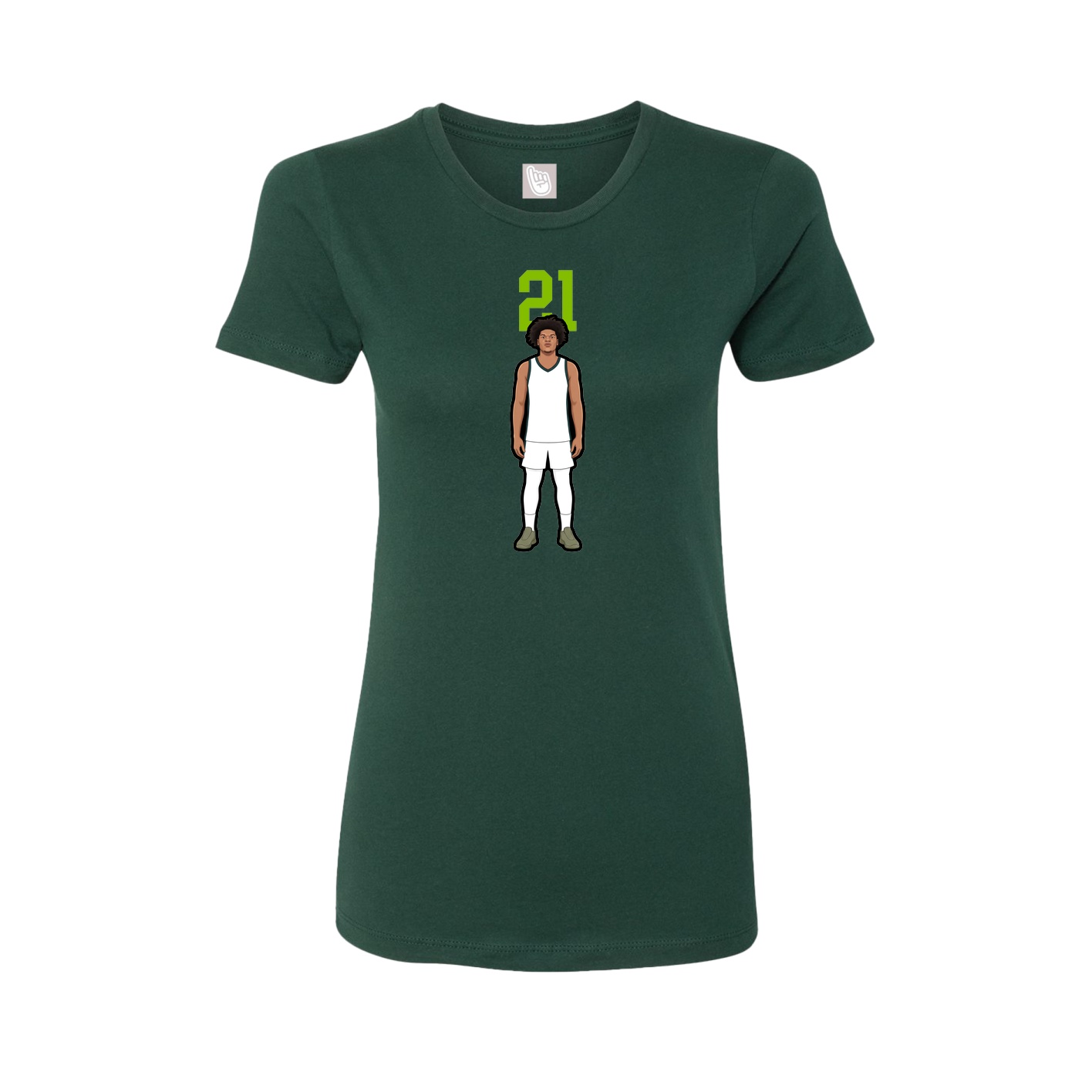 Fitted Women's Tee — Number Top in Green