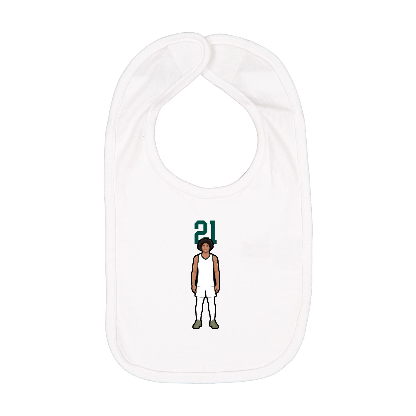 Infant Bib — Number Top in White