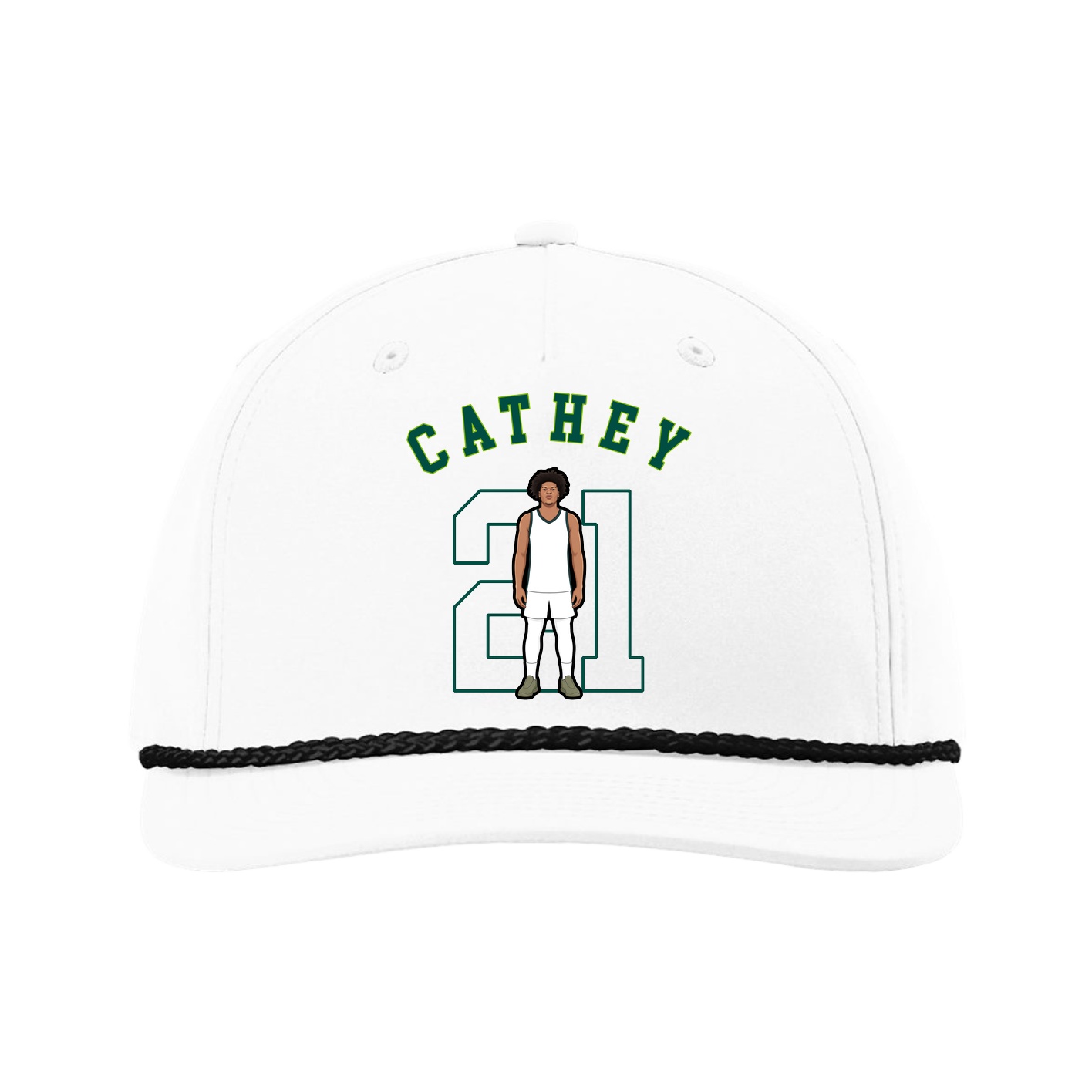 Five-Panel Classic Rope Cap — Shirsey Arch in White