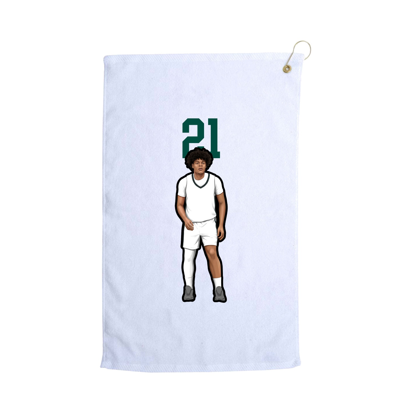 Golf Towel — Number Top in White