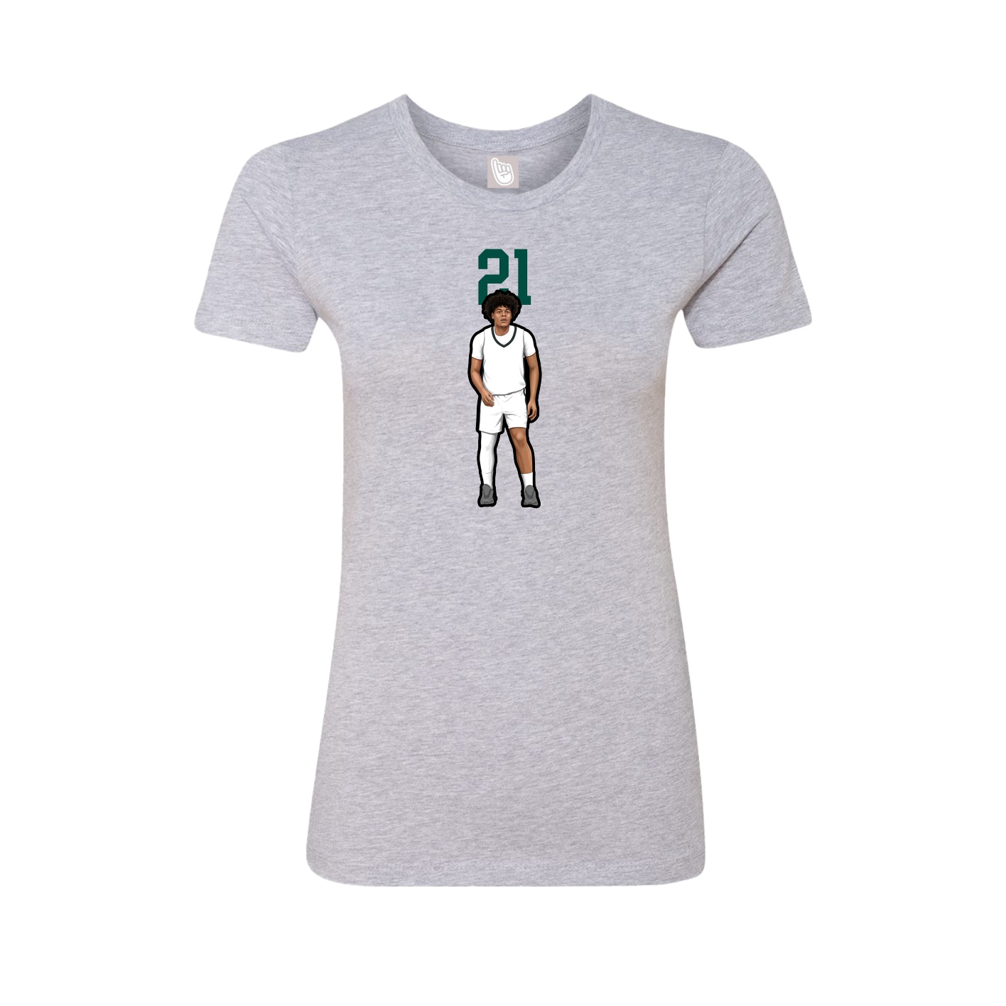 Fitted Women's Tee — Number Top in Grey