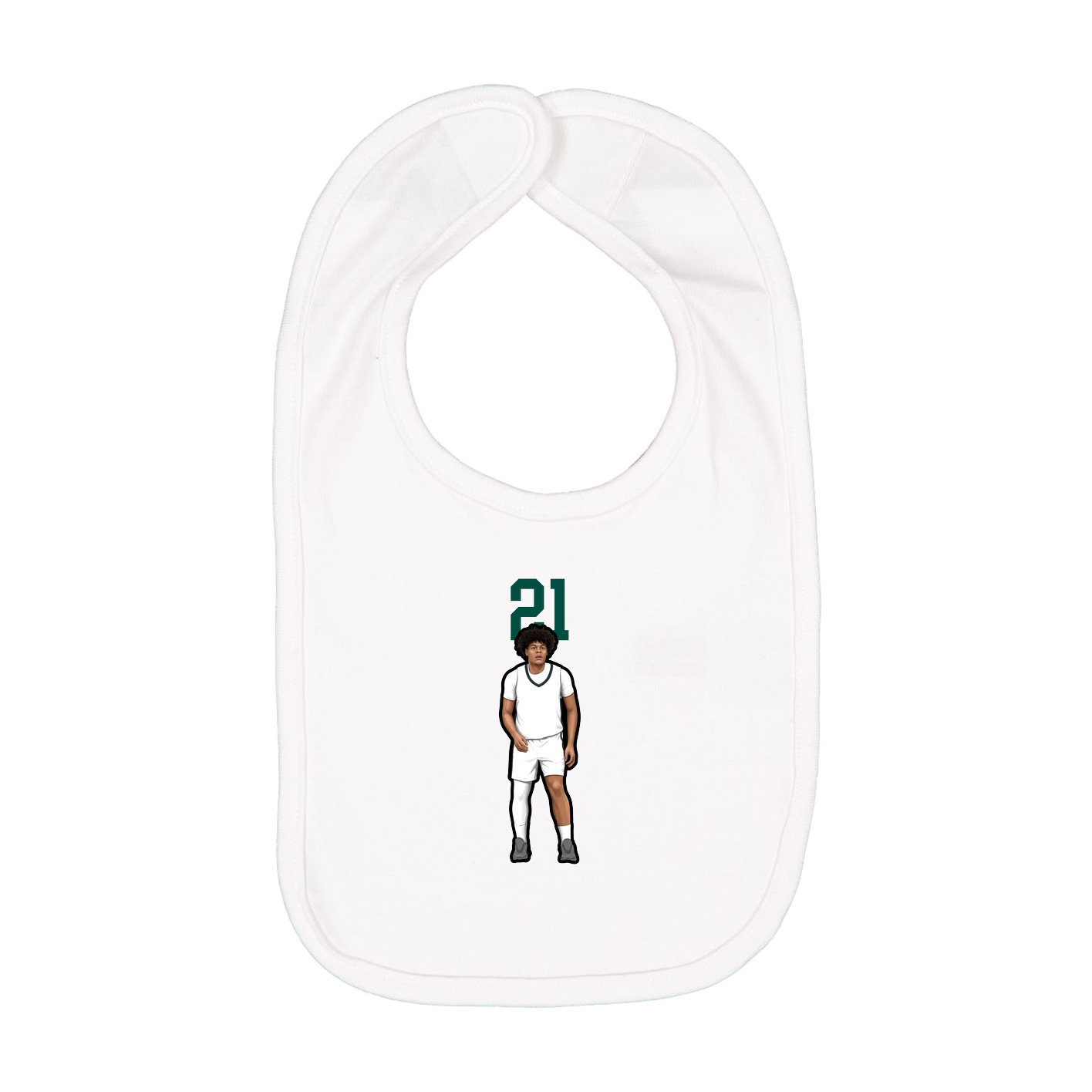 Infant Bib — Number Top in White