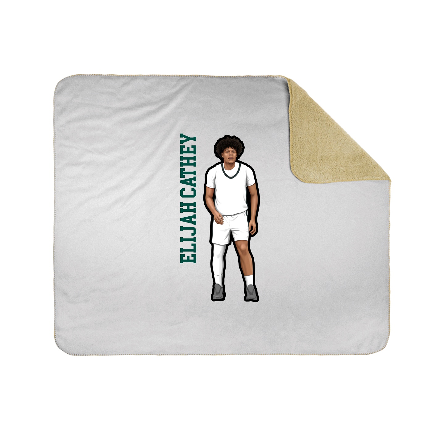 Throw Blanket — Name Vertical in White