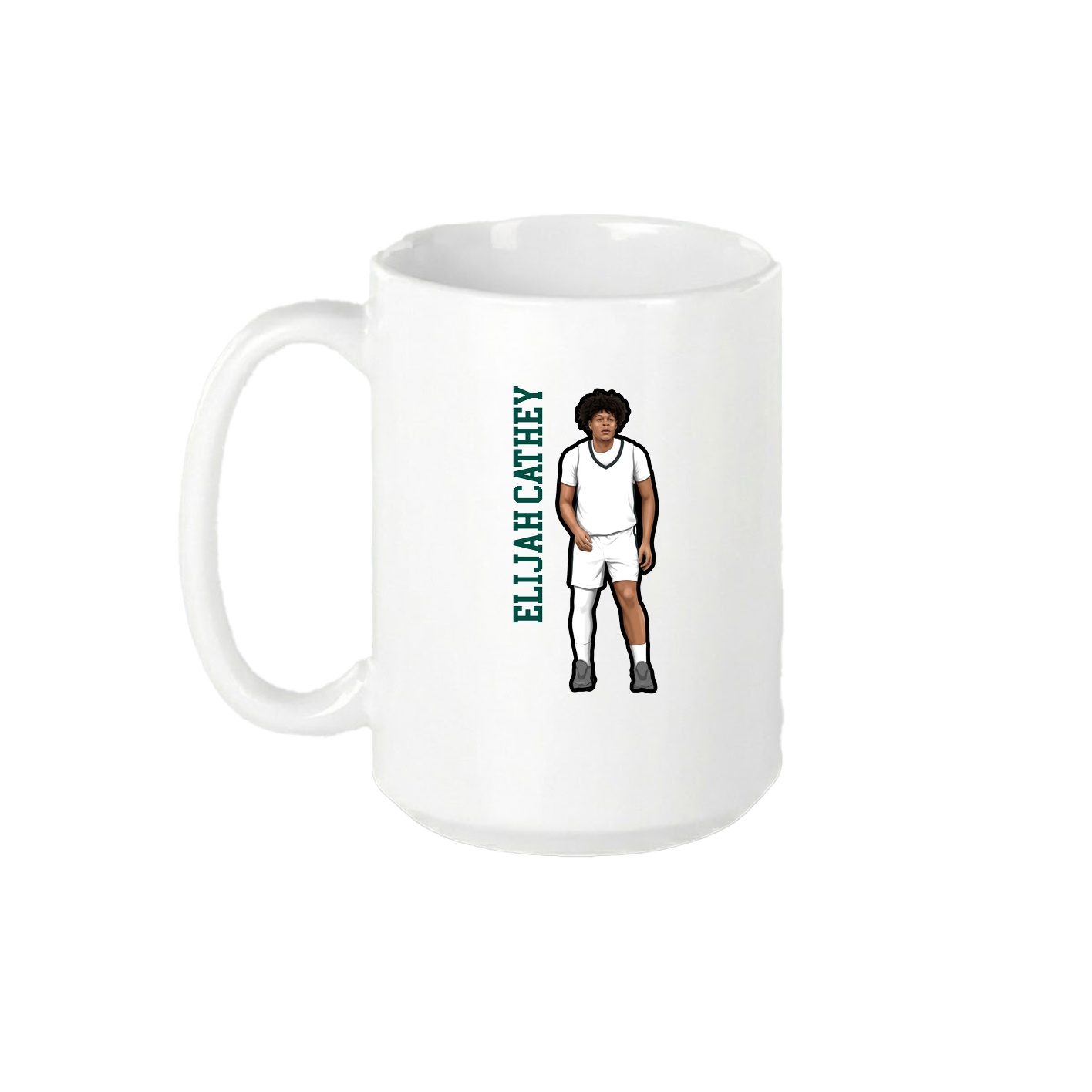 15oz Coffee Mug — Name Vertical in White