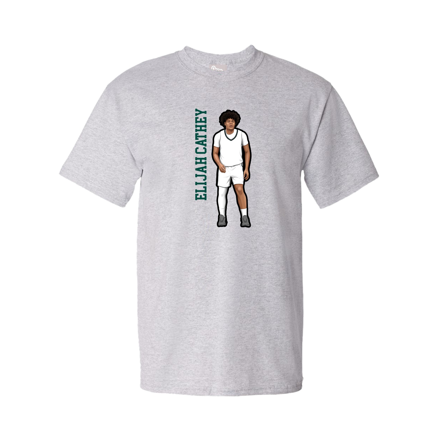 Tee — Name Vertical in Grey