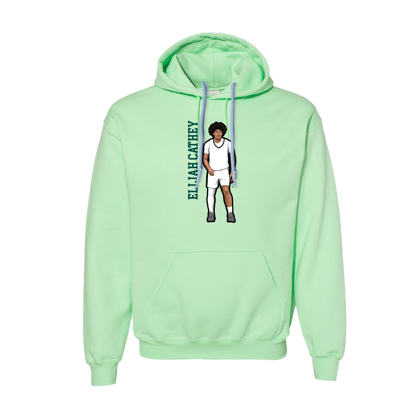 Hoodie — Name Vertical in Green