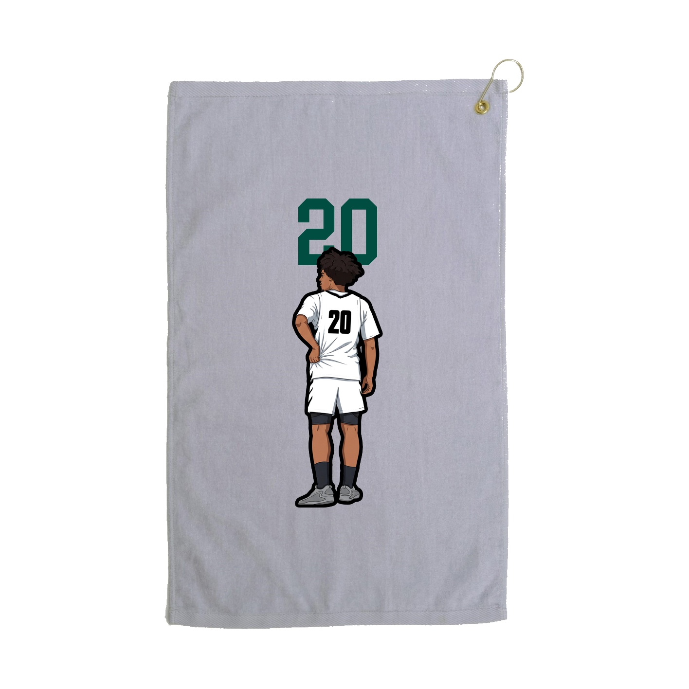 Golf Towel — Number Top in Grey