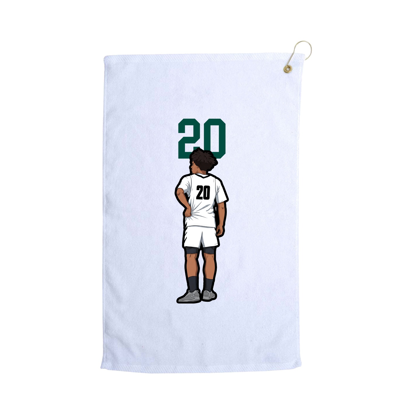 Golf Towel — Number Top in White