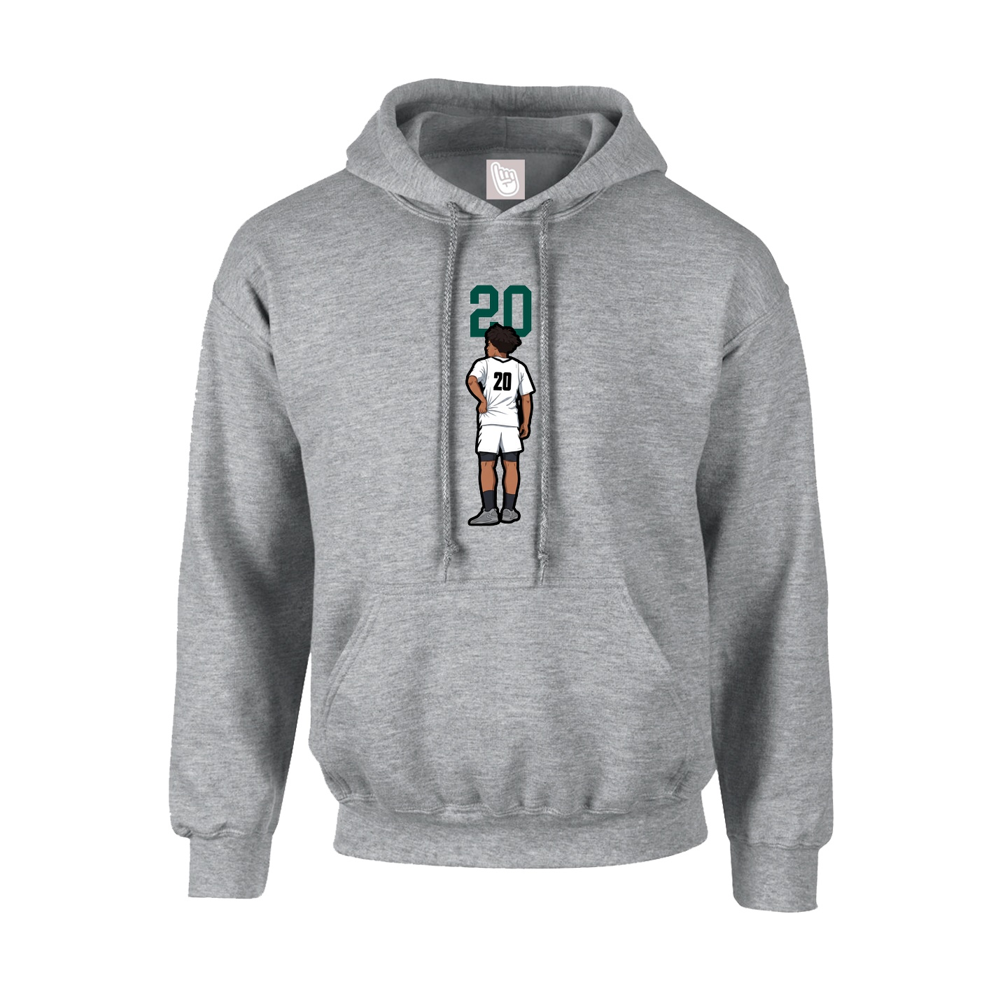Youth Hoodie — Number Top in Grey