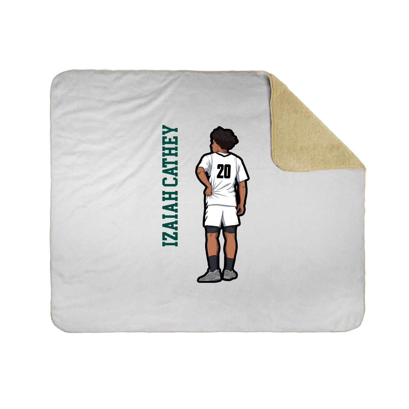 Throw Blanket — Name Vertical in White