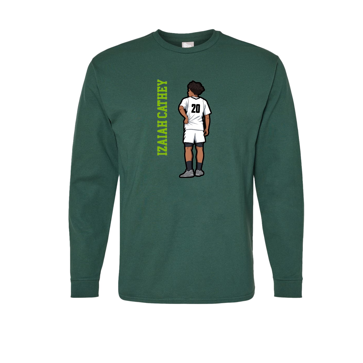 Long Sleeve Tee — Name Vertical in Green