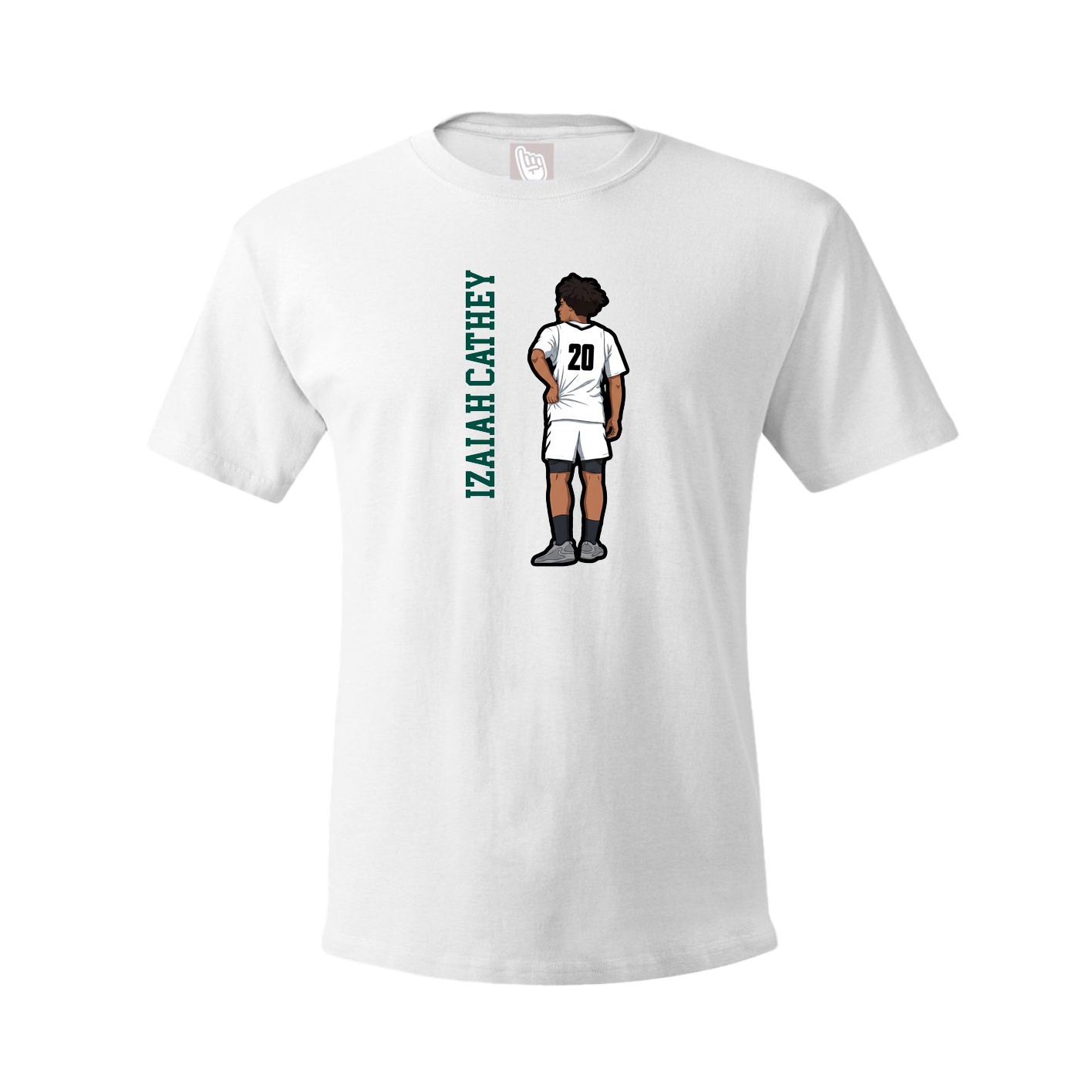 Youth Tee — Name Vertical in White