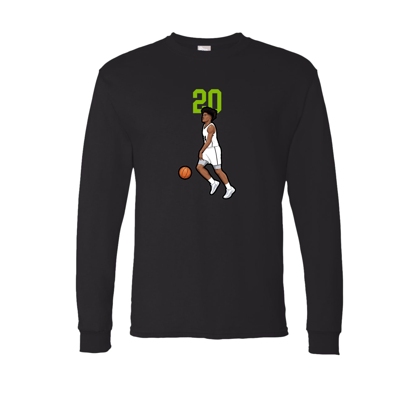Long Sleeve Tee — Number Top in Black