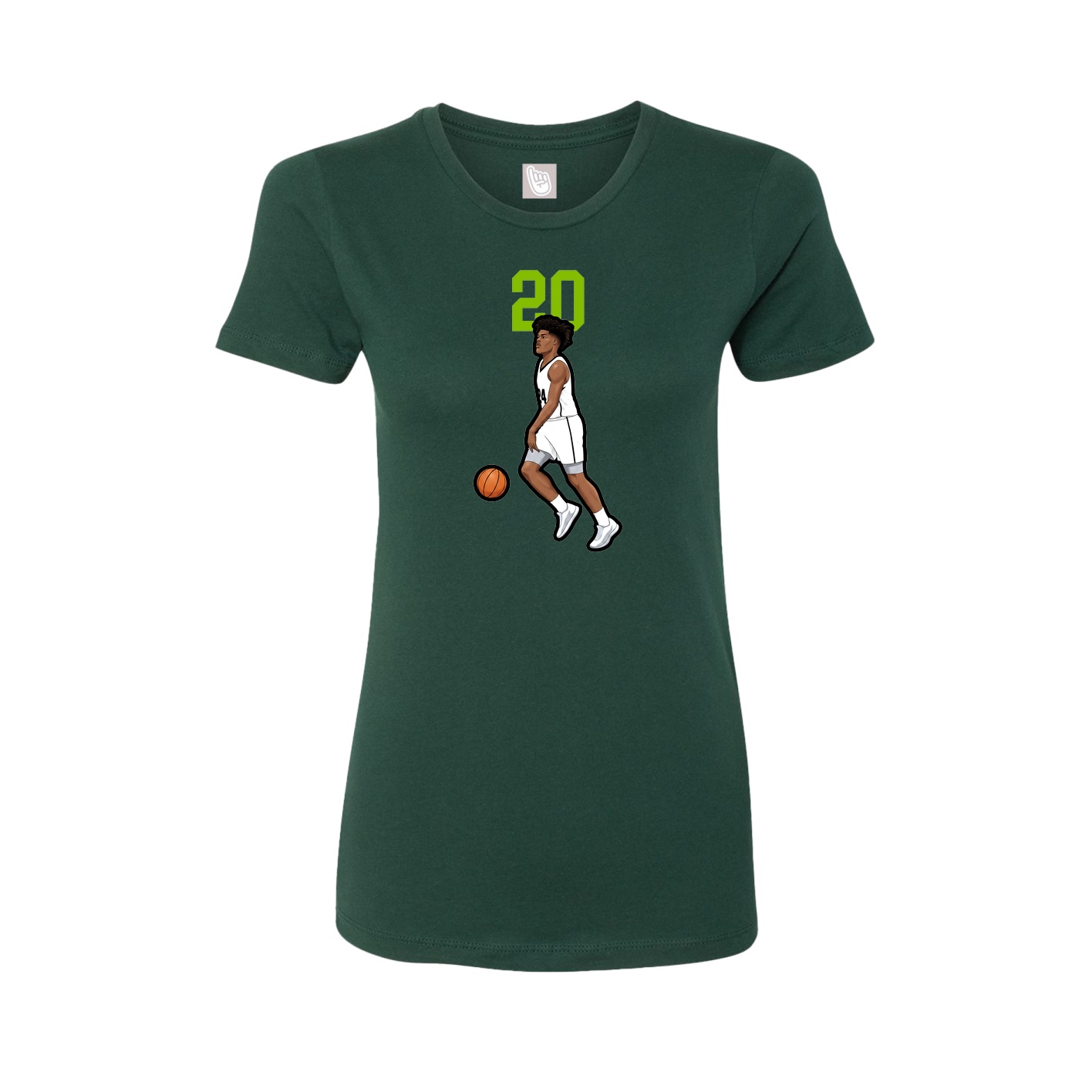 Fitted Women's Tee — Number Top in Green