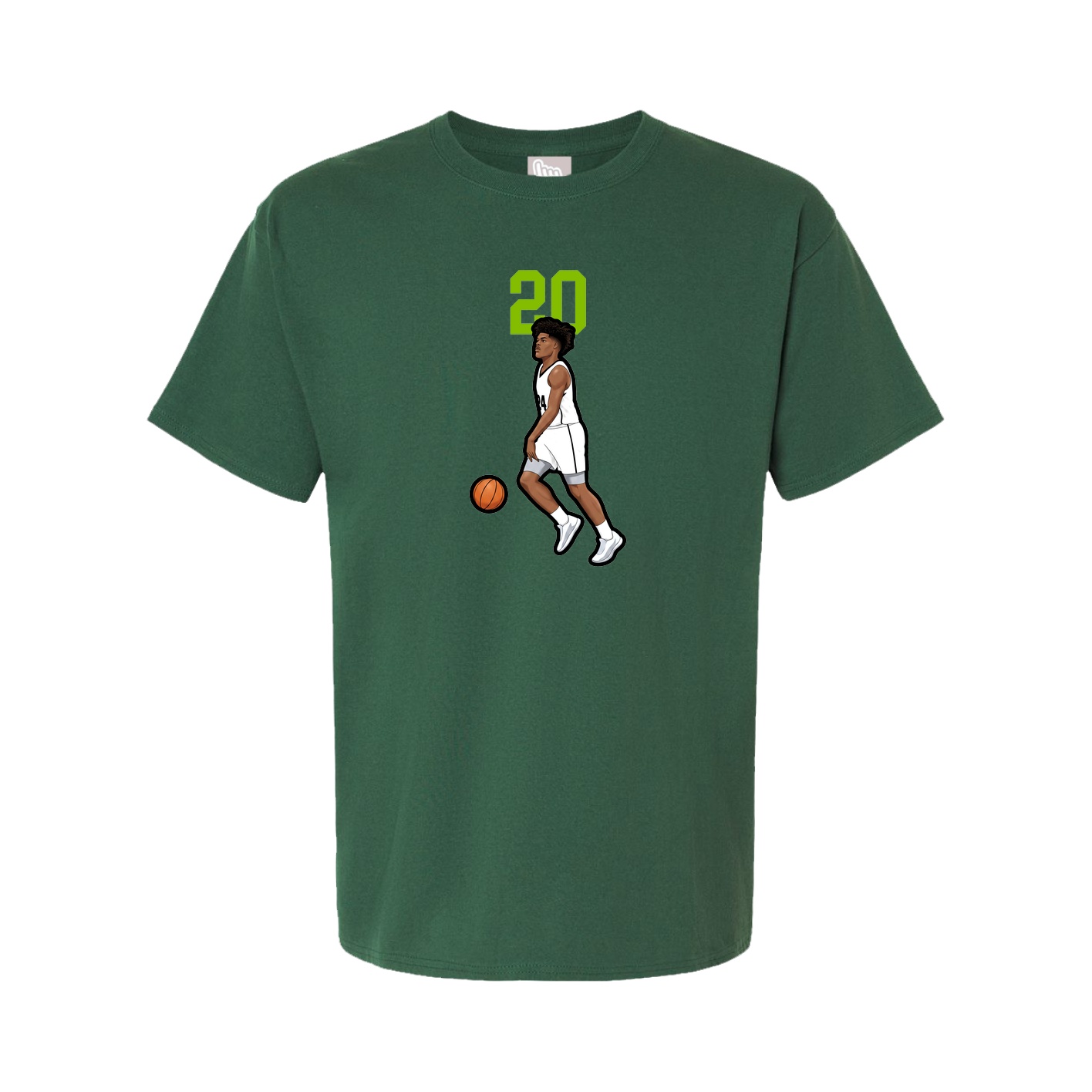 Youth Tee — Number Top in Green