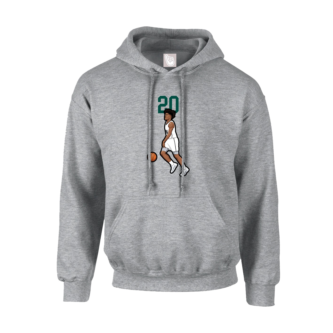 Youth Hoodie — Number Top in Grey
