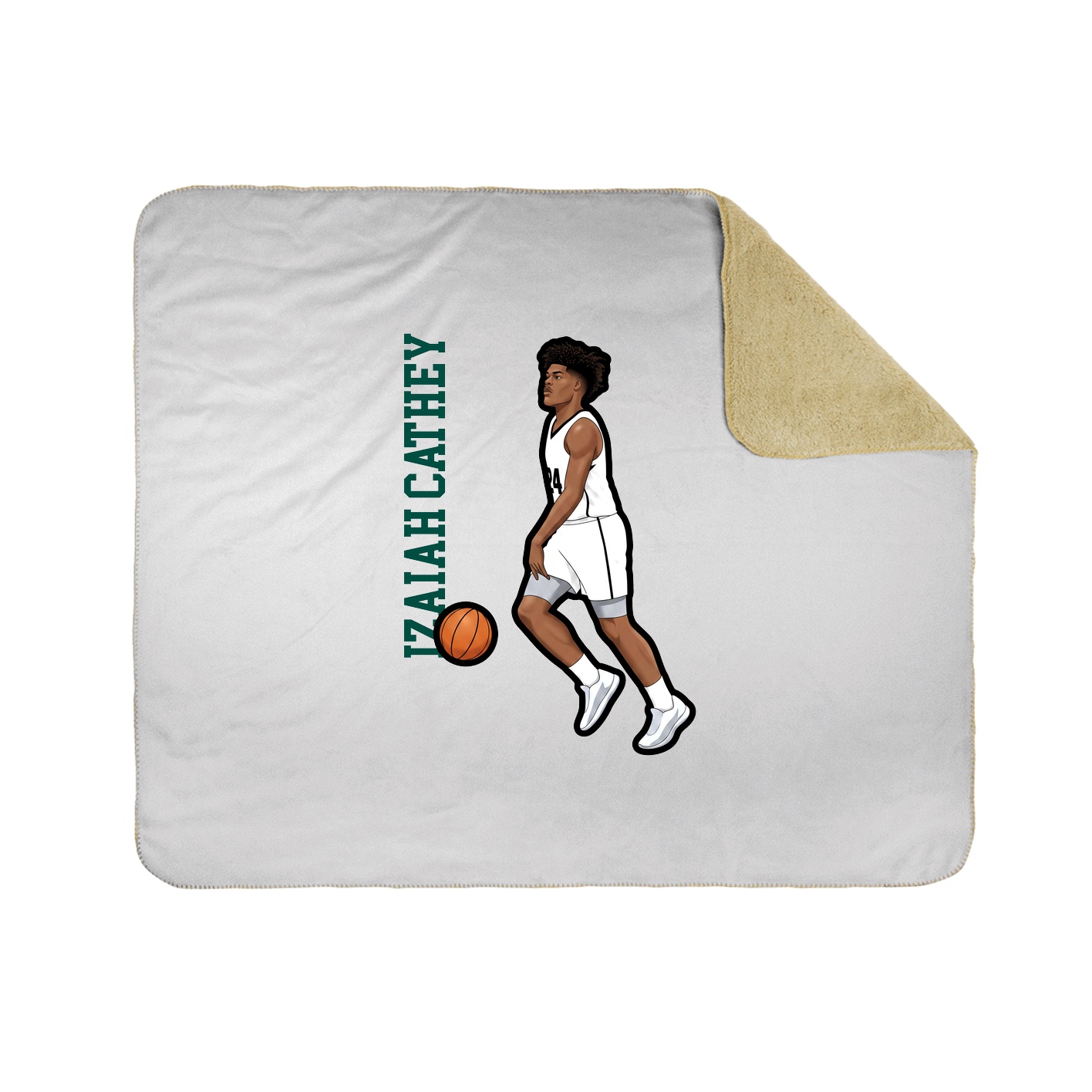 Throw Blanket — Name Vertical in White