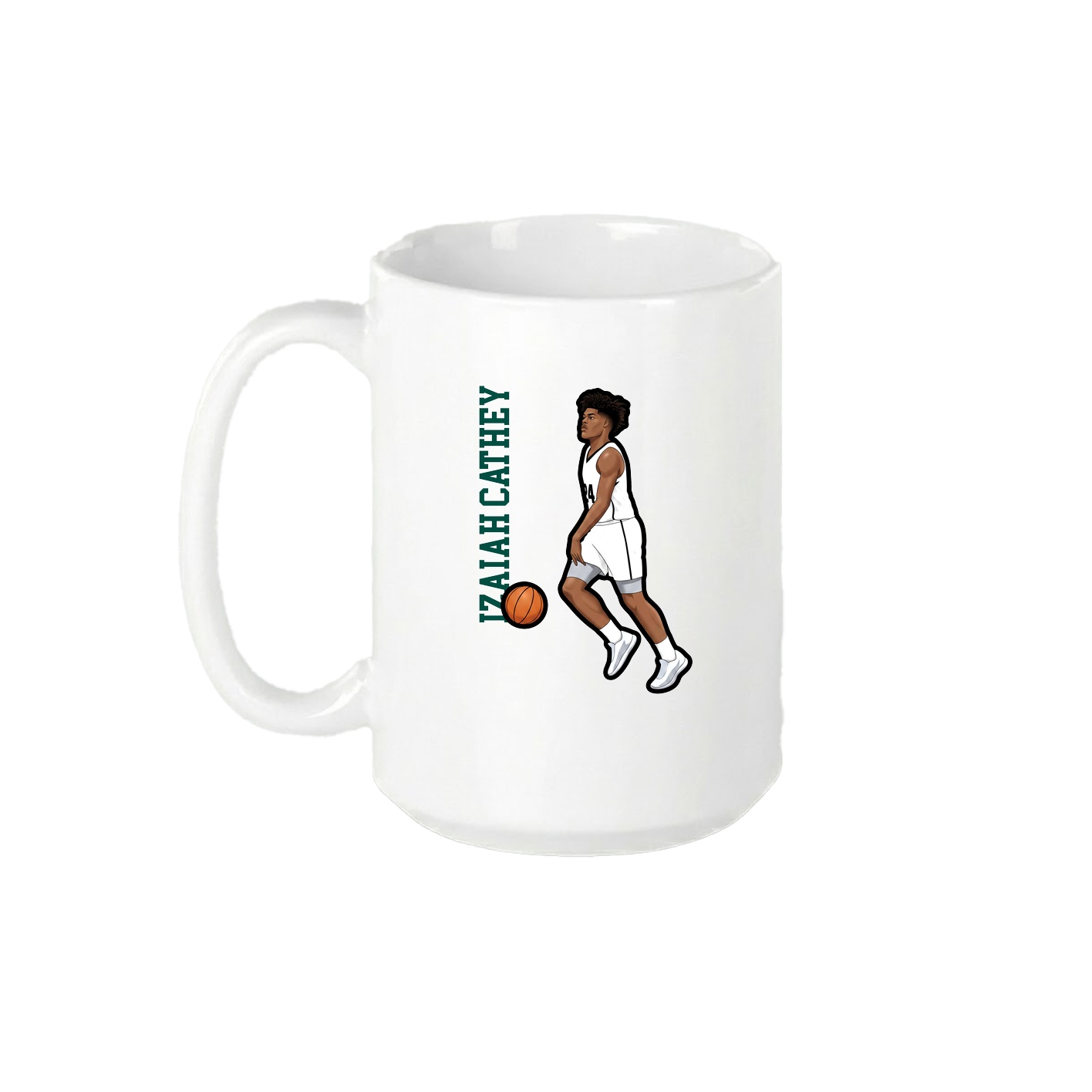 15oz Coffee Mug — Name Vertical in White