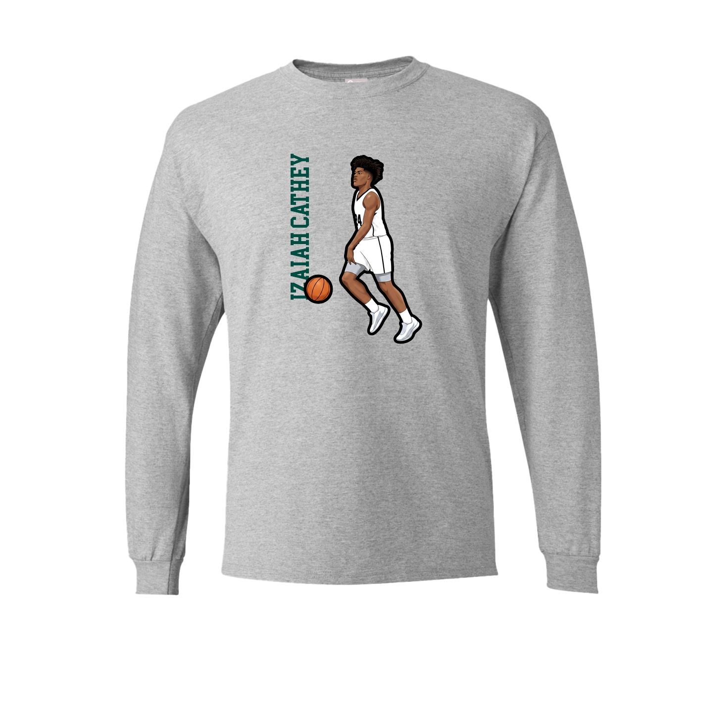 Long Sleeve Tee — Name Vertical in Grey